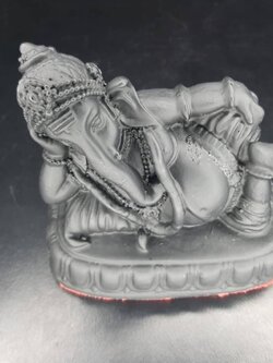 พระเครื่อง พระพิฆเนศปางเสวยสุข สีดำ สูง3นิ้ว พระแท้