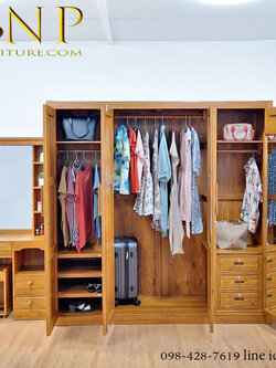 ตู้เสื้อผ้าไม้สัก รุ่น โนเบิ้ล