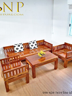 ชุดรับเเขก ไม้ประดู่ รุ่น ซี่ตรง