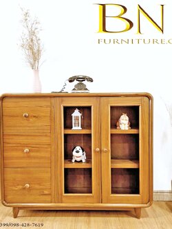 ตู้โชว์ไม้สัก รุ่น เบสเคิฟ