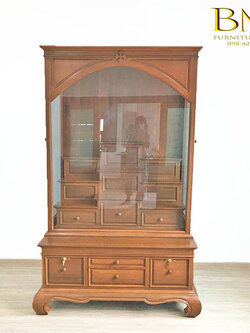 ตู้พระใหญ่ขาคู้ไม้สัก สูง 230 ซม.