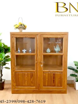 ตู้หนังสือไม้สัก รุ่นไทนี่ 50x120 สูง 130 ซม.