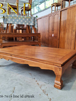 ตั่งไม้สัก รุ่น เบญจวรรณ ขนาด 128*198 สูง 48 ซม. ไม้สักทอง