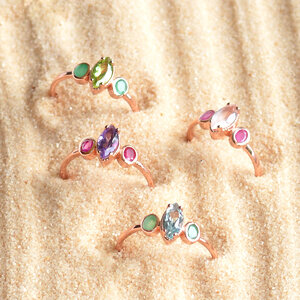 แหวนพลอยแท้รูปทรงมาร์คีย์ Marquise gemstone rings Magic collection