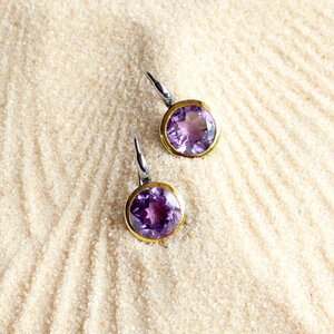 ต่างหูอเมทิสต์แท้จากธรรมชาติ Amethyst earrings