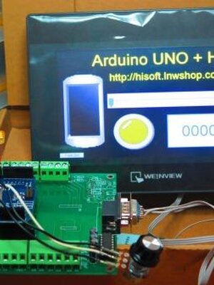 Arduino UNO + HMI Weinview, HMI Easyview เชื่อมต่อ UNO ไมโครคอนโทรลเลอร์ยอดฮิต กับ HMI ยอดนิยม MT6070i
