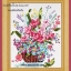 งานปักริบบิ้นรูปกระเช้าดอกไม้ By Easy DIY ครอสติสคริสตัล