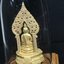 พระบูชาตั้งหน้ารถ พระนิรันตราย เนื้อโลหะพ่นทรายทอง ปี 2548 พิธีวัดบวรนิเวศ มาพร้อมครอบแก้วและฐานไม้สักเดิมๆ