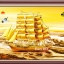 อุปกรณ์งานฝีมือ DIY ครอสติสคริสตัลรูปเรือสำเภาทอง (ใหญ่)
