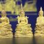 พระพุทธมหามณีรัตนปฎิมากร(พระแก้วมรกต)รุ่น เฉลิมพระเกียรติ วัดพระศรีรัตนศาสดารามราม(วัดพระแก้ว) ปี2543 เนื้อเงินชุบทองพ่นทรายขัดเงาบางส่วน พิมพ์ใหญ่ลอยองค์ ชุด 3 ฤดู ตอกโค๊ตหมายเลขเดียวกันทั้ง3องค์ ชุดหมายเลข( ช147)สภาพผิวสวยดุจทองคำกล่องบรรจุเดิมครบ