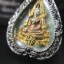 พระพุทธชินราช ภปร. โครงการ "เพราะแผ่นดินนี้ คือ แผ่นดินเกิด" ปี2548(รุ่นแรก) เหรียญทรงใบโพธิ์ ขนาด 21 x 29 มม. เนื้อเงินสามกษัตริย์