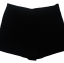 กางเกงขาสั้นเอวสูงขอบเรียบผ้าฮานาโกะ ซิปซ้าย กระเป๋าขวา สีดำ Size S M L XL