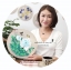 งานปักริบบิ้นดอกโบตั๋นสีน้ำขาวพร้อมเฟรมไม้ By Easy DIY ครอสติสคริสตัล
