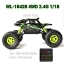 WLtoys 18428-B รถบักกี้ไฟฟ้า ไต่หิน 1/18