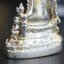 พระพุทธชินราช(จำลอง) ภปร. 84 พรรษา เนื้อเงินชุบทองคำขาว พิมพ์เล็กขนาดหน้าตัก 1/4 นิ้ว (สภาพผิวเดิมสวย ขึ้นสีรุ้งธรรมชาติ แบบนิยม)(พระราชทานมวลสาร จิตรลดาและเส้นพระเจ้า(เส้นผม))พุทธศิลป์ทรงคุณค่าอีกหนึ่งรุ่นยอดนิยม